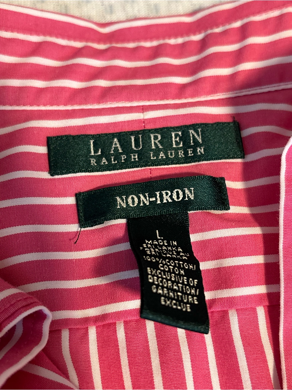 Vintage Ralph Lauren Pink Striped Button-Down Shirt — image 3 of 7